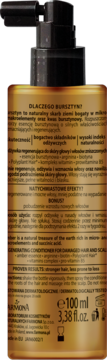 Tył odżywki Jantar do włosów i skóry głowy. Brązowa butelka z pompką, widoczne składy i pojemność 100ml.