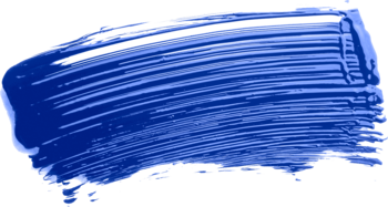 Teksturowane pociągnięcie pędzlem w intensywnym, kobaltowym błękicie, symbolizujące kolor tuszu do rzęs.