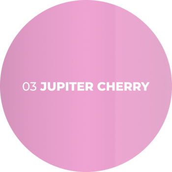 Jasnoróżowy olejek do ust Jupiter Cherry, opakowanie z białym napisem '03 JUPITER CHERRY', widok z przodu.