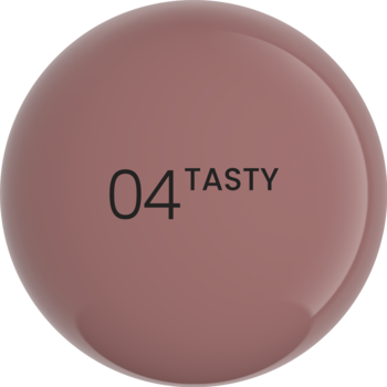 Okrągła, błyszcząca ikona odcienia 04 TASTY błyszczyka Lipnotizer, w kolorze różowego nude.