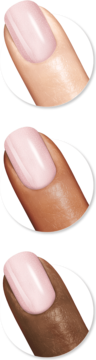 Sally Hansen Insta-Dri nr 60 Triple Thread, różowy lakier z brokatem na paznokciach o 3 odcieniach skóry.