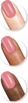 Sally Hansen Miracle Gel 245 Satel-lite Pink, błyszczący różowy lakier na paznokciach o 3 odcieniach skóry.