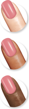 Sally Hansen Miracle Gel 245 Satel-lite Pink, błyszczący różowy lakier na paznokciach o 3 odcieniach skóry.