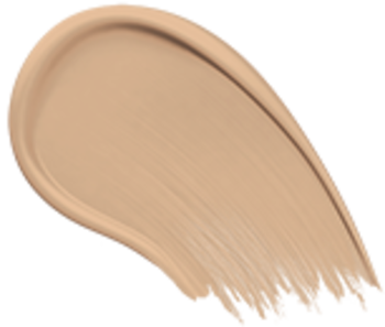 Smuga jasnobeżowego podkładu serum Naturally Perfect odcień 25, gładka, kremowa konsystencja na białym tle.