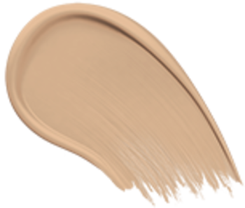 Smuga jasnobeżowego podkładu serum Naturally Perfect odcień 25, gładka, kremowa konsystencja na białym tle.