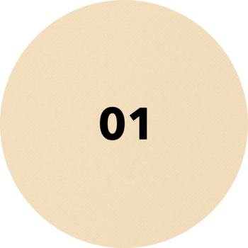 Eveline Wonder Match puder Light Beige. Jasnobeżowe kółko z czarnym numerem 01, ikona odcienia.