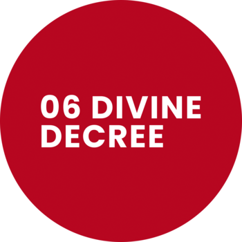 Czerwony okrągły wzornik koloru konturówki do ust Written In The Stars, odcień 06 Divine Decree.