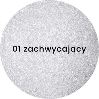 Zbliżenie na topper do oczu Stars from the stars WEDEL 01 zachwycający, biało-srebrny, z efektem mokrego oka.
