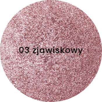 Cień-topper Stars from the stars WEDEL 03 zjawiskowy: zbliżenie okrągłego, błyszczącego beżowo-różowego pudru.