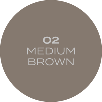 Okrągła próbka koloru automatycznej kredki do brwi Stars from The Stars w odcieniu 02 Medium Brown.