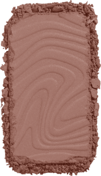 Zbliżenie na prawie prostokątny bronzer NYX Buttermelt w odcieniu brudnego różu z subtelnymi falami.