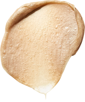 Zbliżenie beżowej pianki Skin1004 Madagascar Centella Ampoule Foam do mycia twarzy, z widoczną kremową, lekko spienioną teksturą.