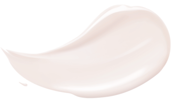 Próbka lekkiej konsystencji kremu ochronnego SPF 50+ PA++++: gładka, kremowa smuga na czarnym tle.