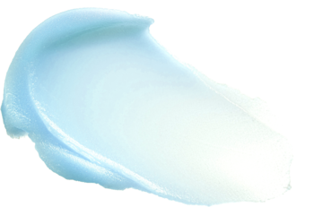 Smuga jasnoniebieskiego kremu z filtrem SPF 50+ o satynowym wykończeniu, ilustrująca teksturę sztyftu.