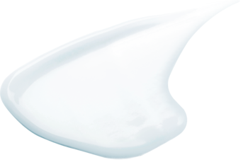 Zbliżenie na gładką, białą kroplę Skin1004 Hyalu-Cica Sun Serum, ukazującą lekką, kremową konsystencję.