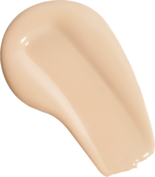 Jasna, beżowa smuga podkładu serum Revolution Skin Silk F6, jedwabista tekstura, widok z bliska.