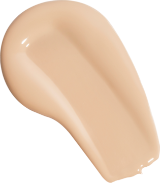 Gładki swatch podkładu Revolution Skin Silk Serum Foundation w jasnym odcieniu, z jedwabistym, satynowym wykończeniem.