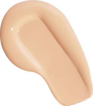 Duża smuga podkładu serum Revolution Skin Silk Foundation F8.5, jasny kremowy beż, jedwabista konsystencja, satynowe wykończenie.