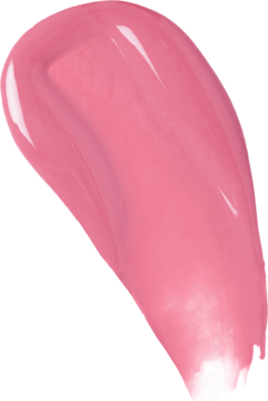 Różowy, błyszczący swatch nawilżającej pomadki Revolution Pout Tint Sweet Pink, o soczystej teksturze.