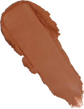 Swatch pomadki Revolution Lip Allure Soft Satin Lipstick Divine Brown, brąz z satynowym wykończeniem.