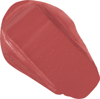 Płynna pomadka Revolution IRL Whipped Lip Crème Caramel Syrup, zbliżenie na kremowy swatch o matowym wykończeniu.