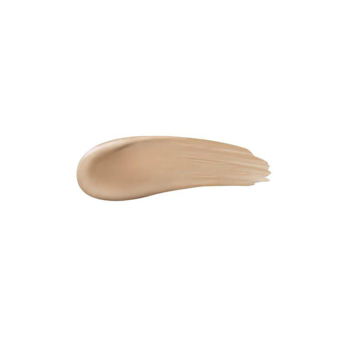 Zbliżenie na kremowy swatch rozświetlającego korektora IsaDora Wake Up The Glow, beżowy odcień 5N, na białym tle.