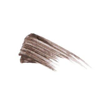 Smuga żelu do brwi IsaDora Brow Fix 53 Medium Brown, widać pociągnięcie aplikatorem, brązowy kolor.