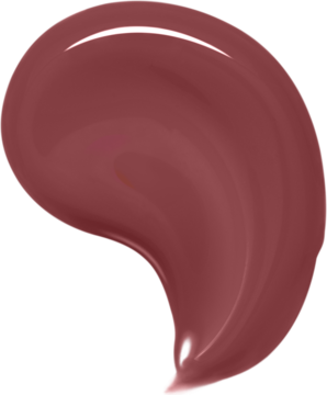 Zbliżenie na lśniącą, czerwonobrązową smużkę nawilżającej szminki Bourjois Fabuleux Ink, widoczny połysk.