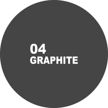 Okrągła próbka koloru 04 Graphite automatycznej kredki do brwi Eveline Micro Precise, ciemnoszara.