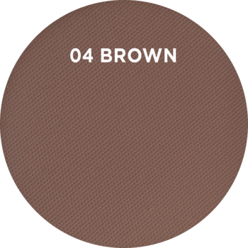 Okrągły, matowy próbnik koloru brązowego dla cienia do powiek Wonder Match, z napisem "04 BROWN".