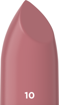 Eveline Kiss Me Quick! pomadka nr 10 w delikatnym odcieniu pudrowego różu. Matowa, nawilżająca, zbliżenie.
