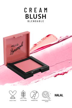Róż w kremie Pastel Profashion nr 41, otwarty, różowy compact na białym tle z rozmytą smugą.