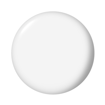 Biała, okrągła próbka koloru odżywki OPI Nail Envy Alpine Snow, z błyszczącym wykończeniem.