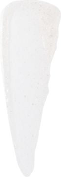Biały swatch błyszczyka Nourishing Shimmer Gloss Hologlo z perłowymi drobinkami na białym tle.