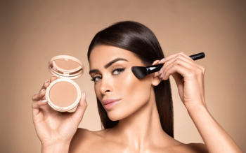 Kobieta z Pupa Wonder Me Bronzer 001 Light Neutral, aplikująca pędzlem naturalny, budowalny efekt opalenizny.