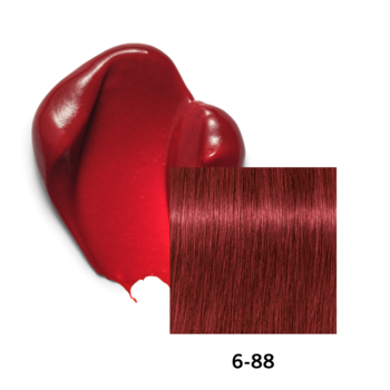 Schwarzkopf Chroma ID maska koloryzująca: rubinowa czerwień i lśniący wzór włosów o numerze 6-88.
