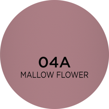 Mallow Flower, odcień matowej pomadki Eveline Wonder Match, na okrągłym wzorniku z numerem 04A.