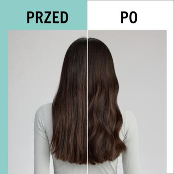 Lakier do włosów Schwarzkopf Taft Aloe Boost: przed i po, włosy z prostej na pofalowaną fryzurę.