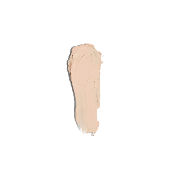 Kremowy swatch matowego cienia IsaDora Bare Beige, beżowy odcień na białym tle, widok z góry.