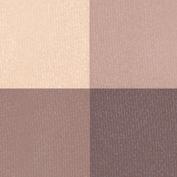 Paleta IsaDora Muddy Nudes: cztery matowe cienie od jasnego beżu do ciemnego brązu, widok z góry.