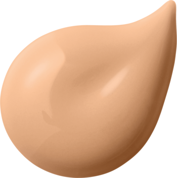 Kropla kremu BB Bourjois Healthy Mix w odcieniu beżu, o promiennej, płynnej konsystencji, na czarnym tle.