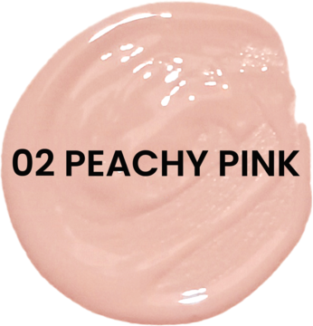 Rozświetlający korektor Stars from The Stars Moon Touch, kolor 02 Peachy Pink. Widoczna błyszcząca plama z napisem "02 PEACHY PINK".