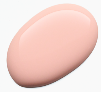 Owalna, błyszcząca kropla jasnoróżowego żelowego lakieru do paznokci Catrice Gel Affair Rosy Bowtastic.