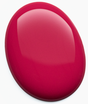 Błyszcząca kropla czerwonego lakierowego żelu Catrice Gel Affair Berry Styles na białym tle.