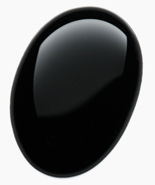 Błyszcząca, czarna kropla żelowego lakieru Catrice Gel Affair Black To The Roots na białym tle.