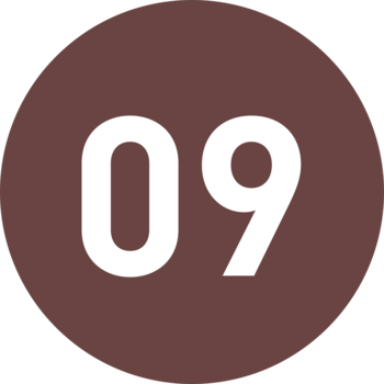 Numer 09, prawdopodobnie odcień konturówki Eveline Variété, w ciemnobrązowym kole.
