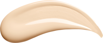 Kremowy swatch podkładu do twarzy TIRTIR Mask Fit Red Cushion 17N Vanilla, odcień beżowy, półmatowe wykończenie.