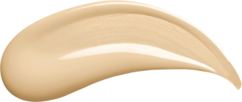 Beżowy swatch podkładu TIRTIR Mask Fit Red Cushion 21W Natural Ivory, gładki, półmatowy na czarnym tle.