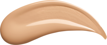Próbka kremowego podkładu TIRTIR Mask Fit Red Cushion 25N Mocha, beżowy odcień, półmatowe wykończenie.