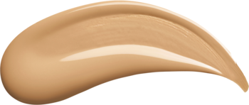 Kremowy swatch podkładu TIRTIR Mask Fit Red Cushion 29N Natural Beige, półmatowe wykończenie.